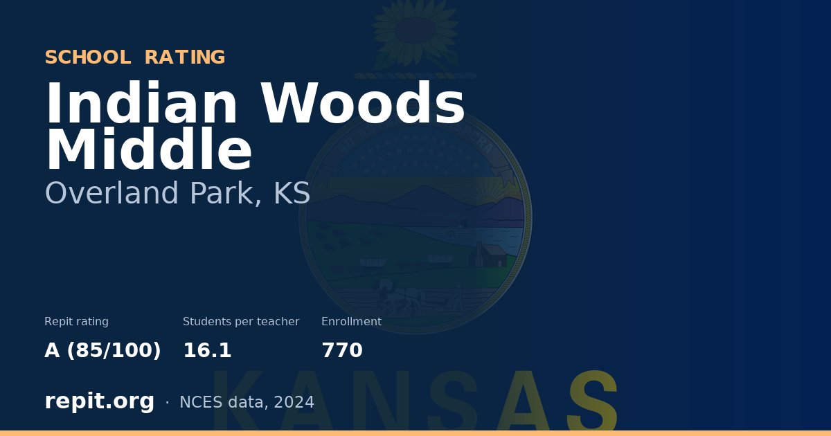 Indian Woods Middle, Overland Park, KS — Repit school rating A (85/100)