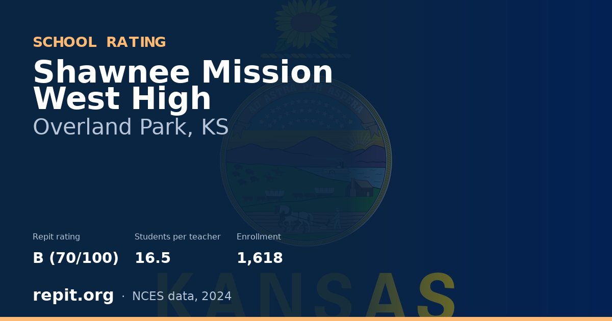 Shawnee Mission West High, Overland Park, KS — Repit school rating B (70/100)