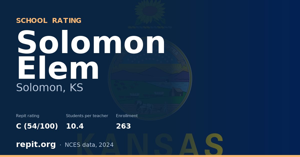 Solomon Elem, Solomon, KS — Repit school rating C (54/100)