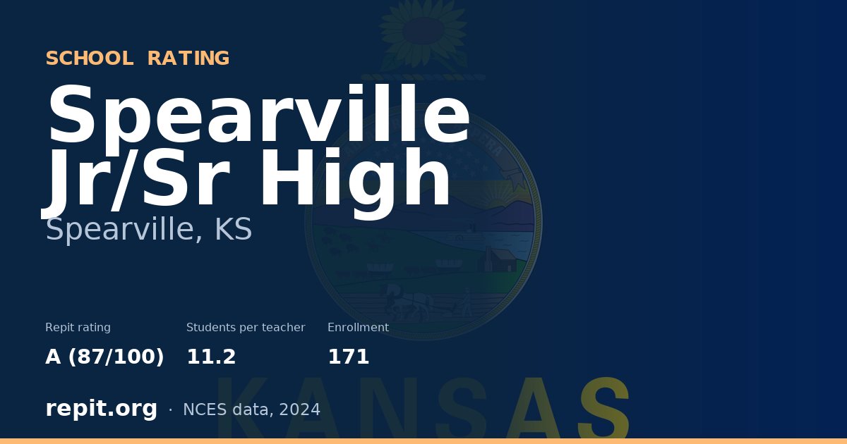 Spearville Jr/Sr High, Spearville, KS — Repit school rating A (87/100)
