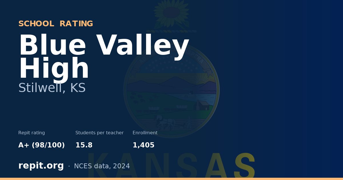Blue Valley High, Stilwell, KS — Repit school rating A+ (98/100)