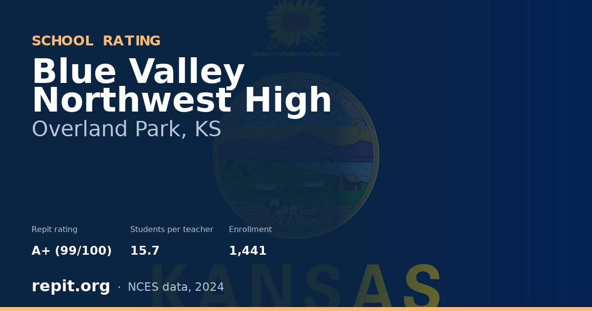 Blue Valley Northwest High, Overland Park, KS — Repit school rating A+ (99/100)