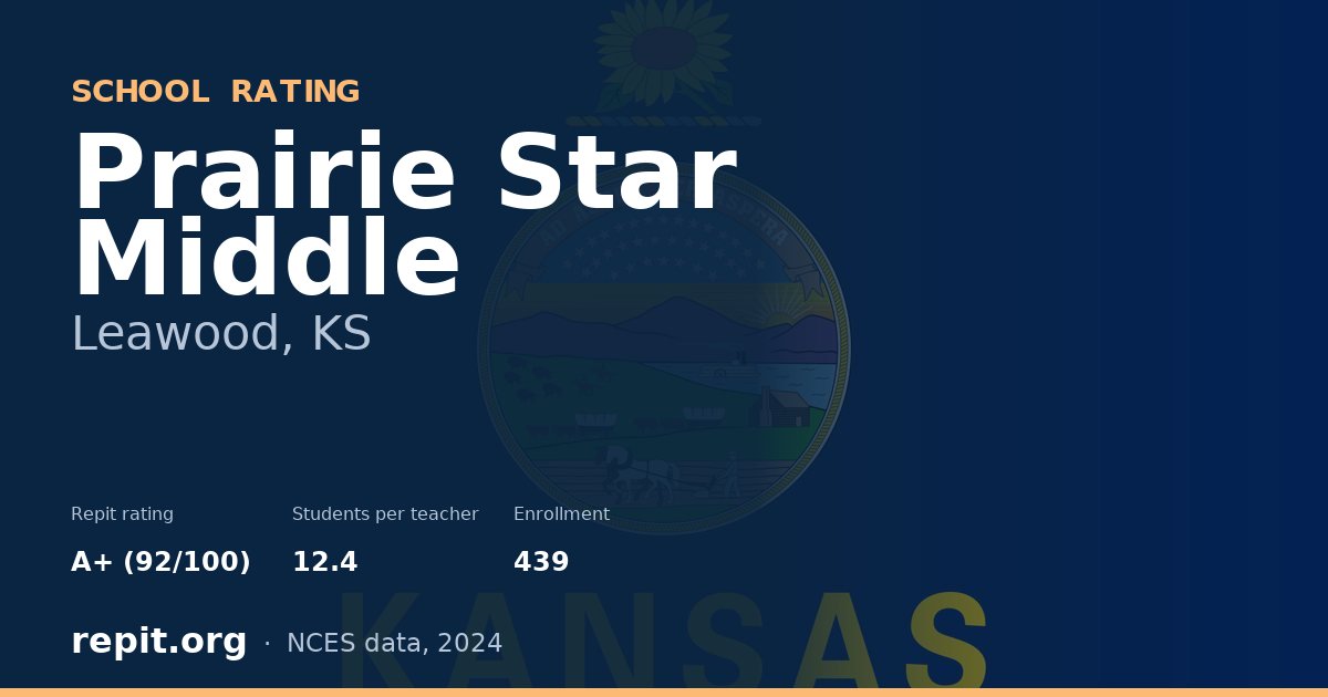 Prairie Star Middle, Leawood, KS — Repit school rating A+ (92/100)