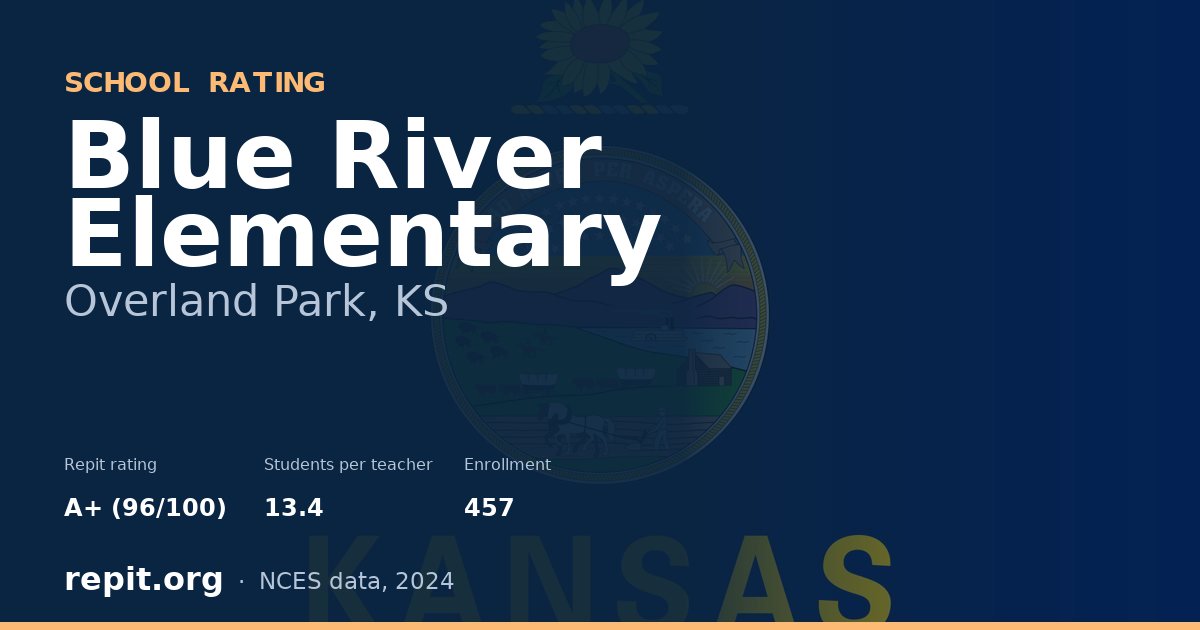 Blue River Elementary, Overland Park, KS — Repit school rating A+ (96/100)