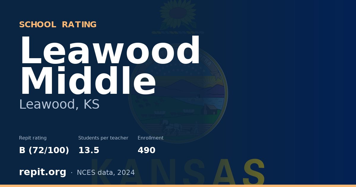 Leawood Middle, Leawood, KS — Repit school rating B (72/100)
