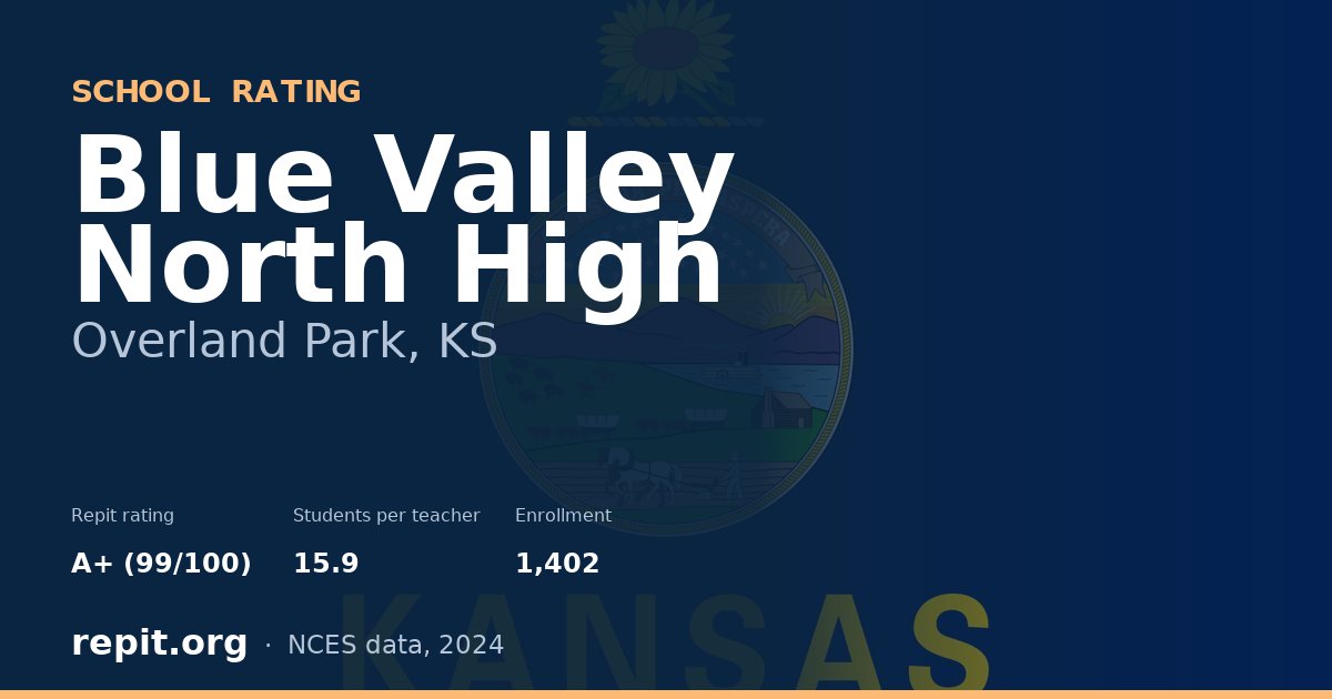 Blue Valley North High, Overland Park, KS — Repit school rating A+ (99/100)