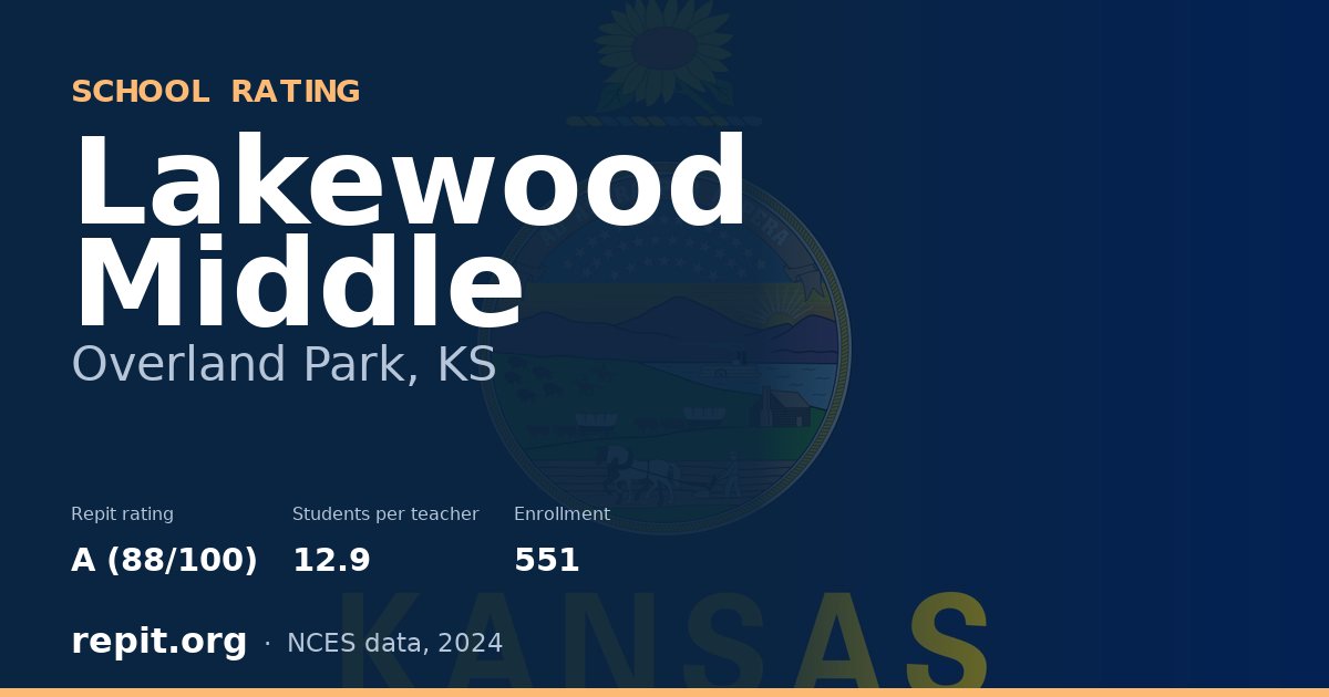Lakewood Middle, Overland Park, KS — Repit school rating A (88/100)