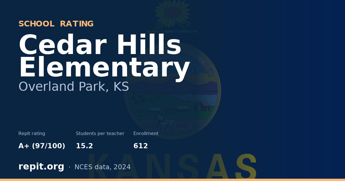 Cedar Hills Elementary, Overland Park, KS — Repit school rating A+ (97/100)