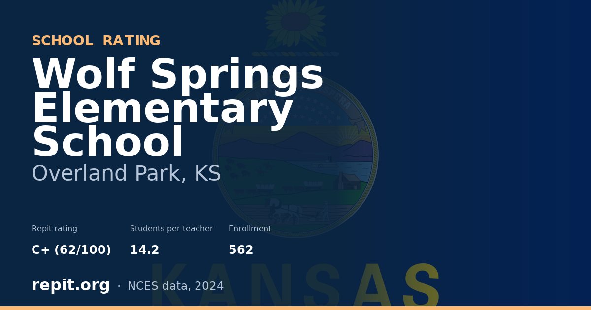 Wolf Springs Elementary School, Overland Park, KS — Repit school rating C+ (62/100)