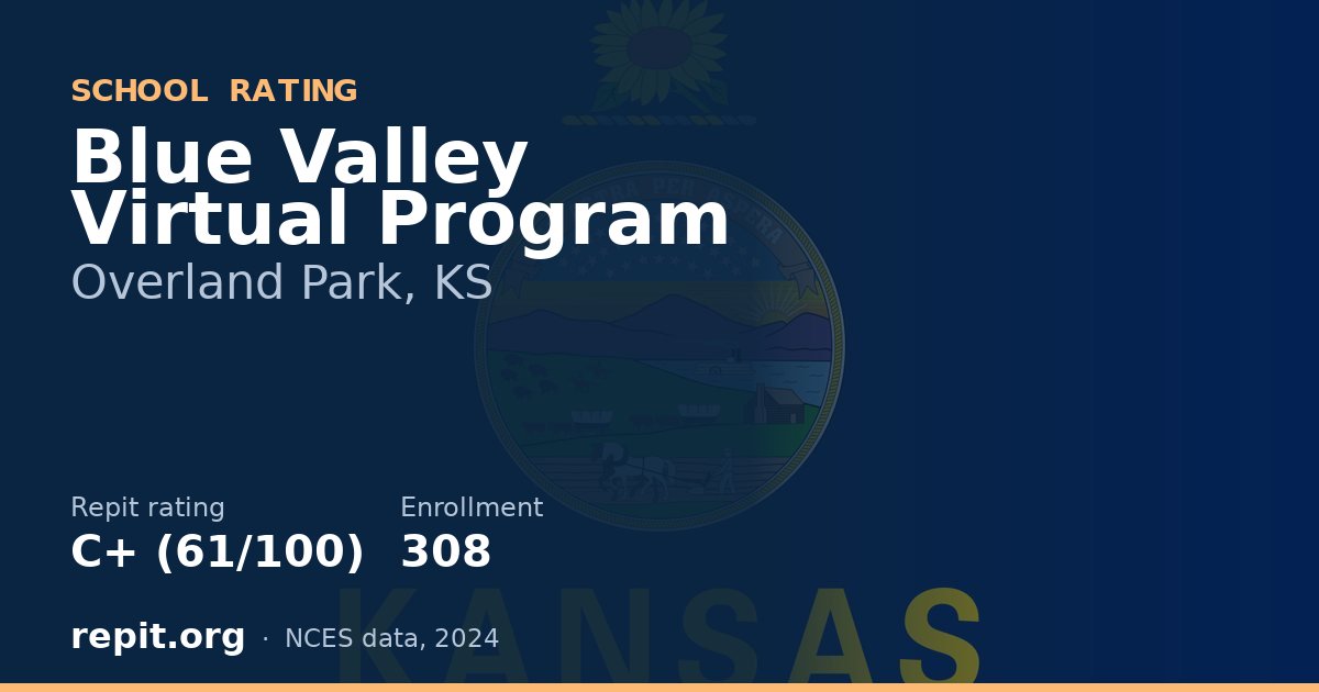 Blue Valley Virtual Program, Overland Park, KS — Repit school rating C+ (61/100)