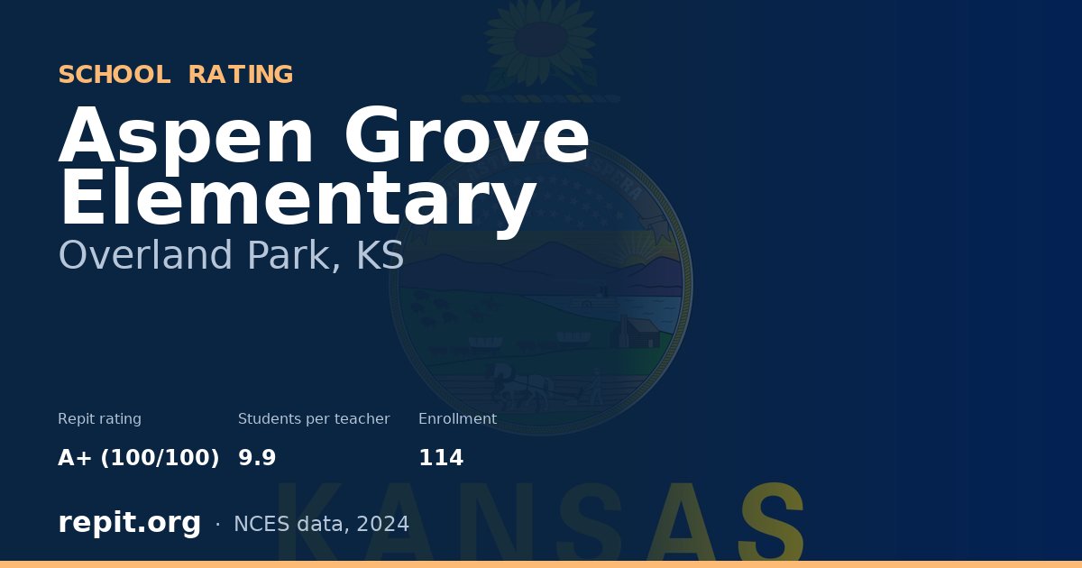 Aspen Grove Elementary, Overland Park, KS — Repit school rating A+ (100/100)