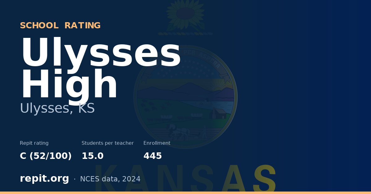Ulysses High, Ulysses, KS — Repit school rating C (52/100)