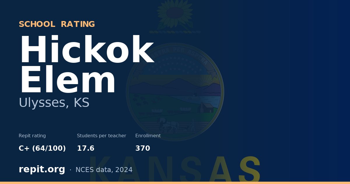 Hickok Elem, Ulysses, KS — Repit school rating C+ (64/100)