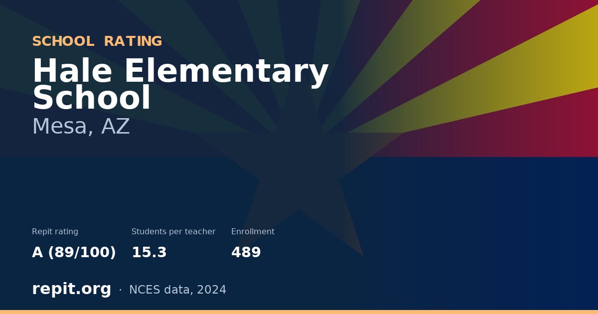 Hale Elementary School, Mesa, AZ — Repit school rating A (89/100)