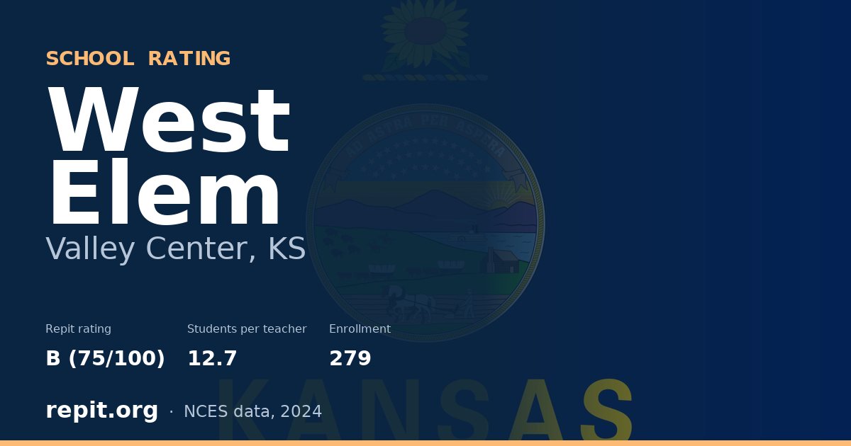 West Elem, Valley Center, KS — Repit school rating B (75/100)