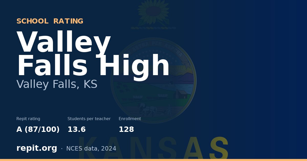 Valley Falls High, Valley Falls, KS — Repit school rating A (87/100)