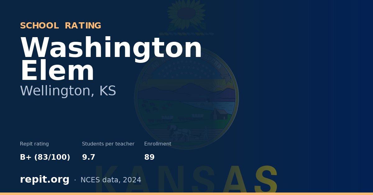 Washington Elem, Wellington, KS — Repit school rating B+ (83/100)