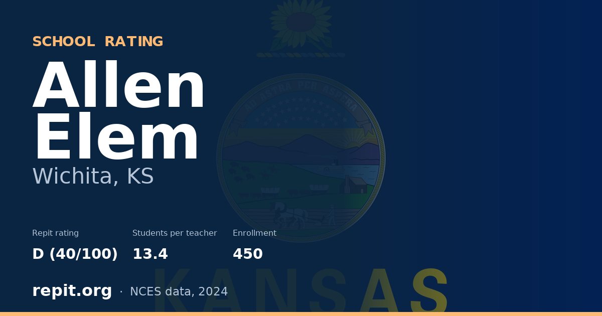 Allen Elem, Wichita, KS — Repit school rating D (40/100)