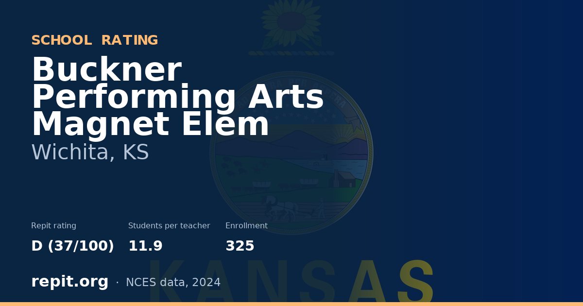 Buckner Performing Arts Magnet Elem, Wichita, KS — Repit school rating D (37/100)