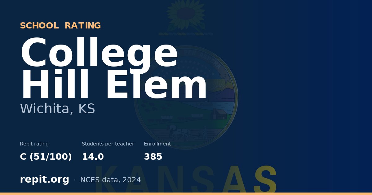 College Hill Elem, Wichita, KS — Repit school rating C (51/100)
