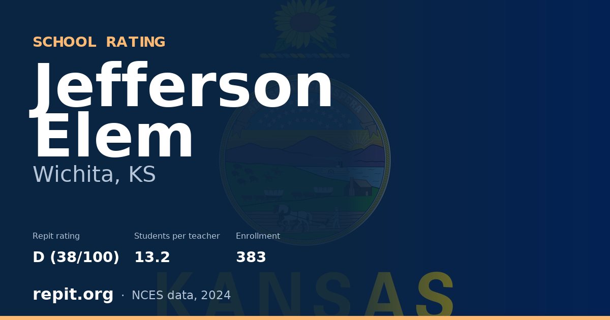 Jefferson Elem, Wichita, KS — Repit school rating D (38/100)
