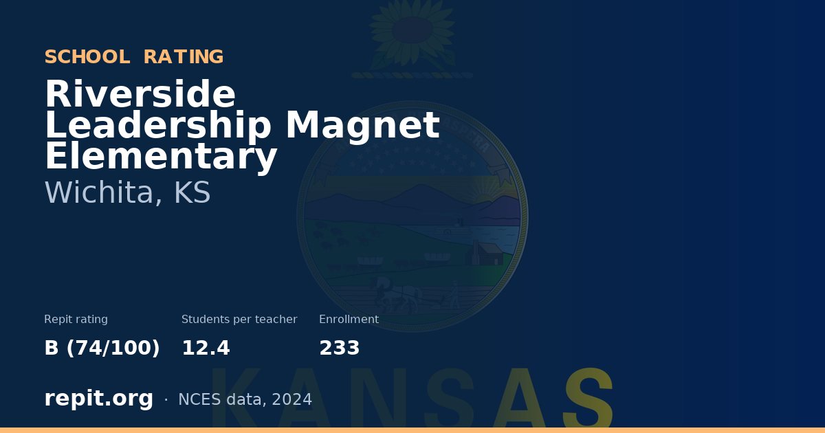 Riverside Leadership Magnet Elementary, Wichita, KS — Repit school rating B (74/100)