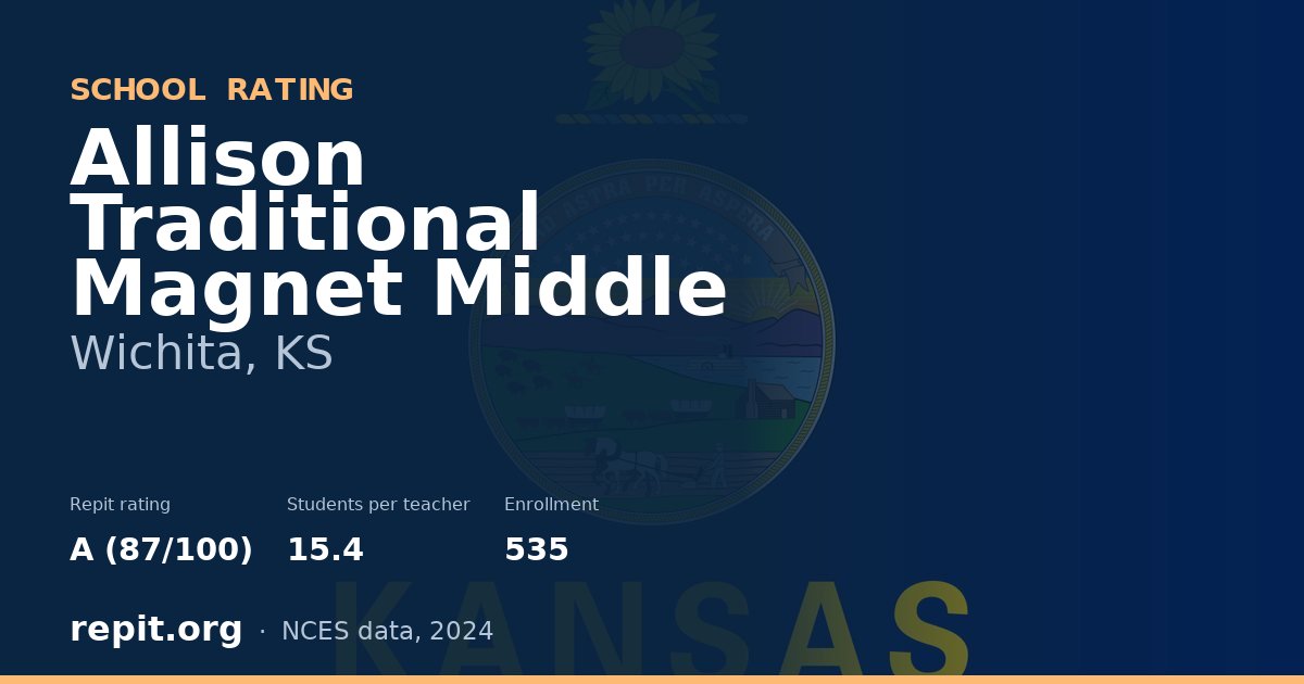 Allison Traditional Magnet Middle, Wichita, KS — Repit school rating A (87/100)