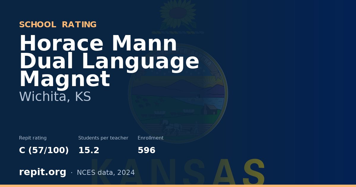 Horace Mann Dual Language Magnet, Wichita, KS — Repit school rating C (57/100)