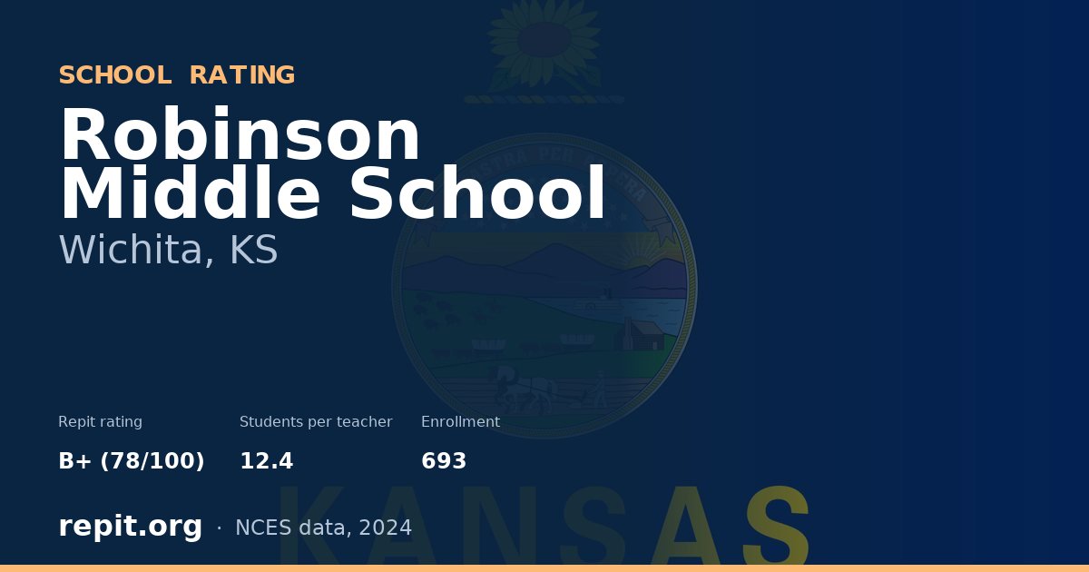 Robinson Middle School, Wichita, KS — Repit school rating B+ (78/100)