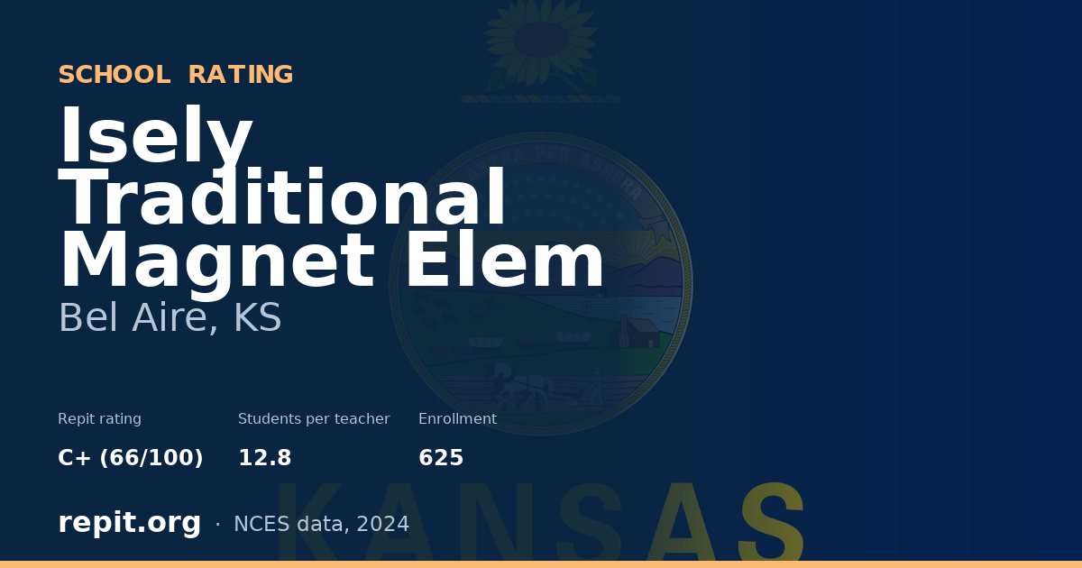 Isely Traditional Magnet Elem, Bel Aire, KS — Repit school rating C+ (66/100)
