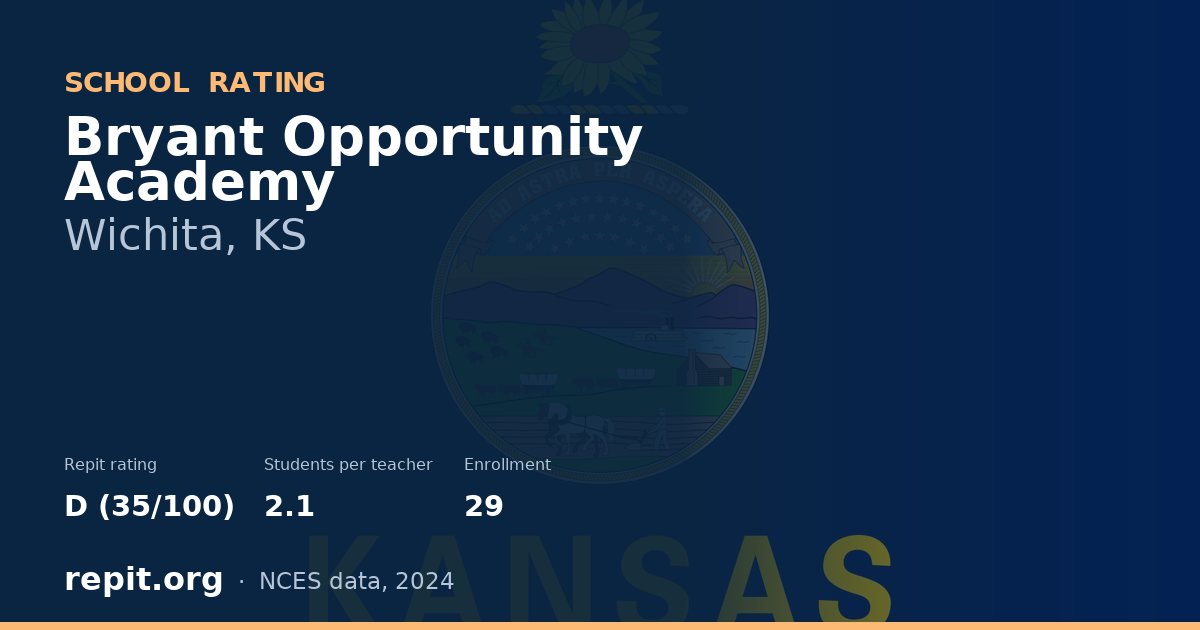 Bryant Opportunity Academy, Wichita, KS — Repit school rating D (35/100)