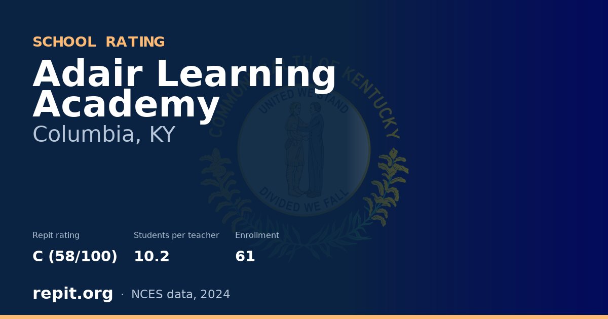 Adair Learning Academy, Columbia, KY — Repit school rating C (58/100)