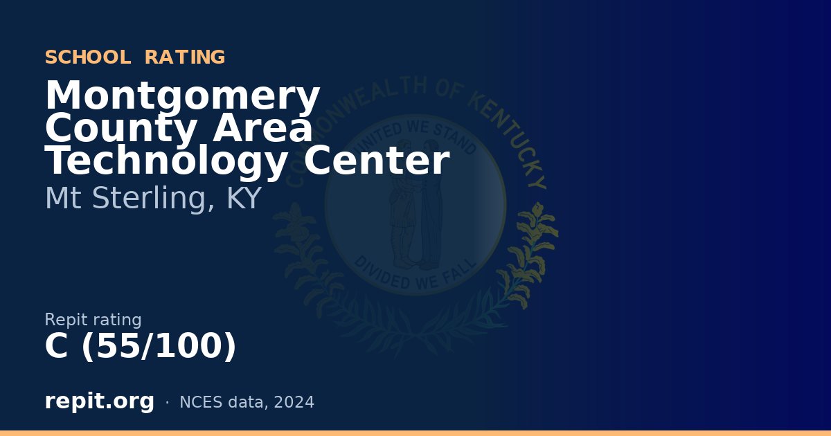 Montgomery County Area Technology Center, Mt Sterling, KY — Repit school rating C (55/100)
