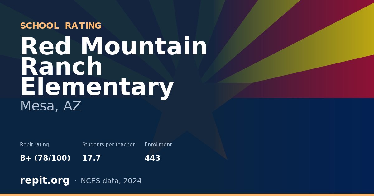 Red Mountain Ranch Elementary, Mesa, AZ — Repit school rating B+ (78/100)