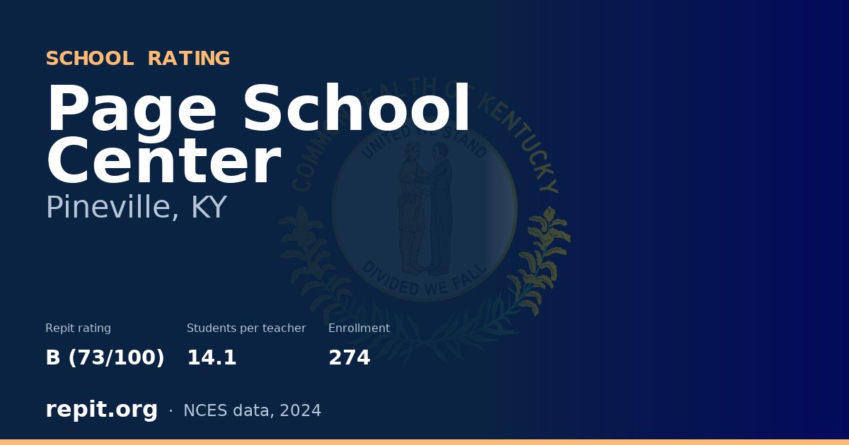 Page School Center, Pineville, KY — Repit school rating B (73/100)