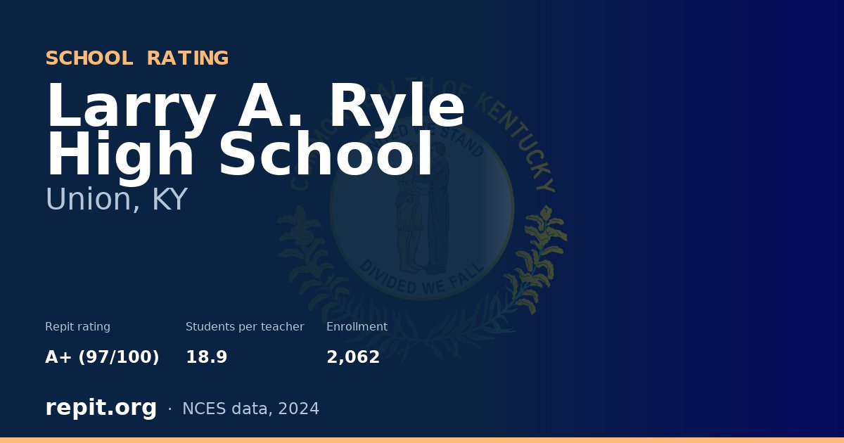 Larry A. Ryle High School, Union, KY — Repit school rating A+ (97/100)