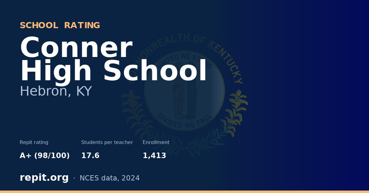 Conner High School, Hebron, KY — Repit school rating A+ (98/100)