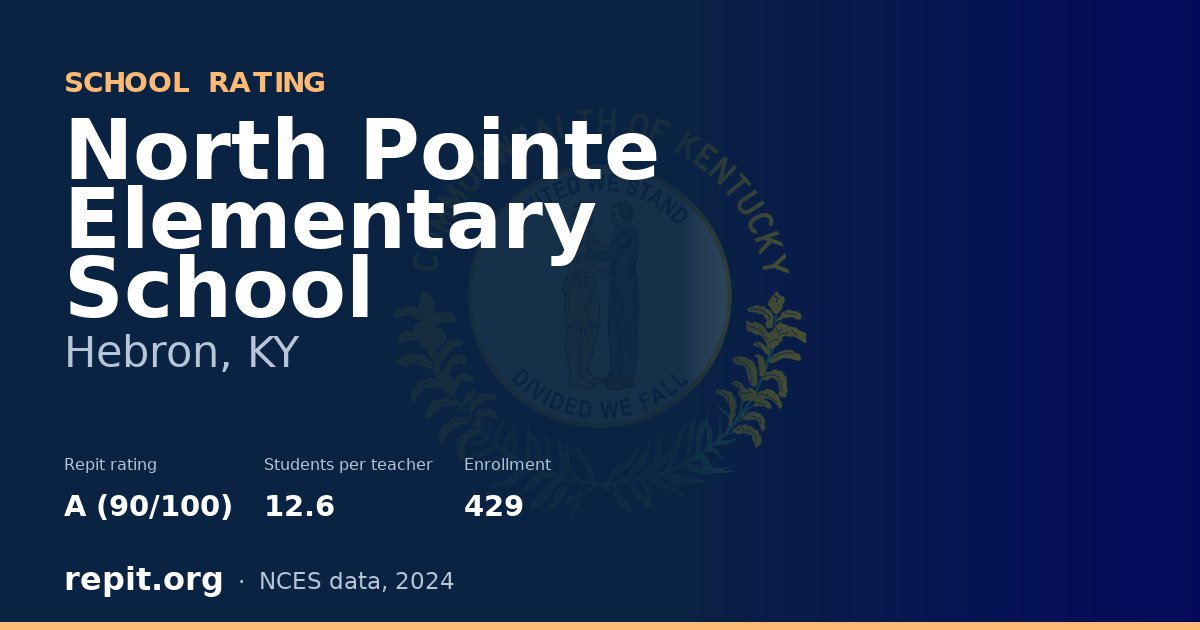 North Pointe Elementary School, Hebron, KY — Repit school rating A (90/100)