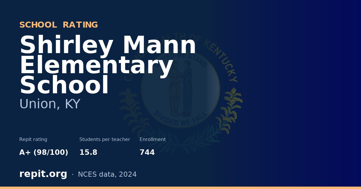 Shirley Mann Elementary School, Union, KY — Repit school rating A+ (98/100)