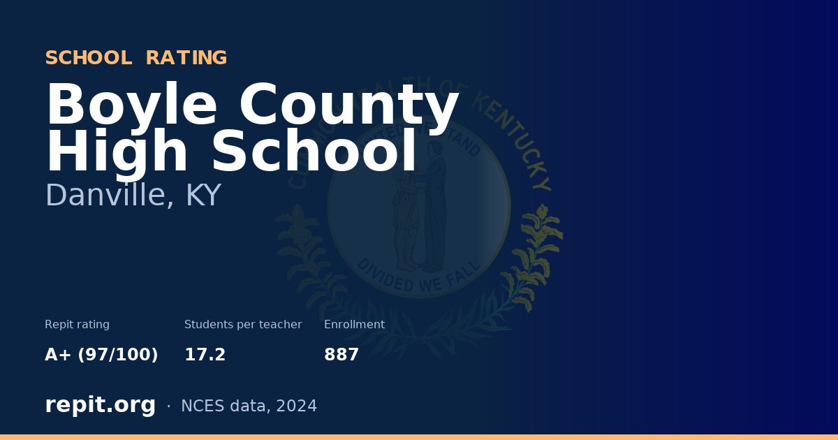 Boyle County High School, Danville, KY — Repit school rating A+ (97/100)