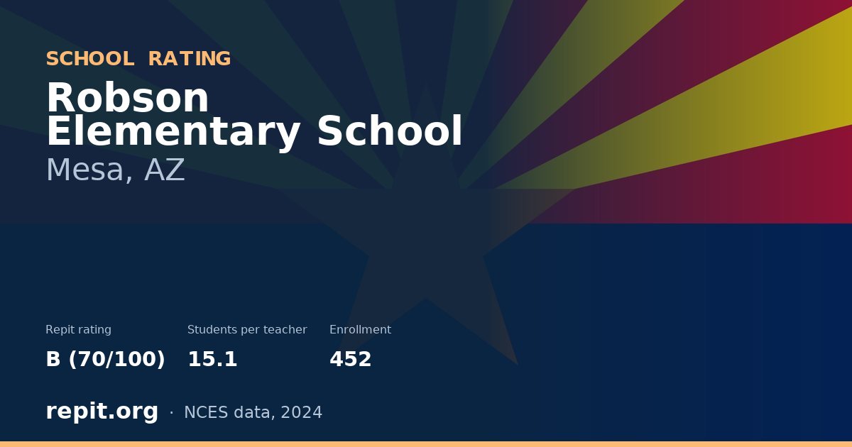 Robson Elementary School, Mesa, AZ — Repit school rating B (70/100)