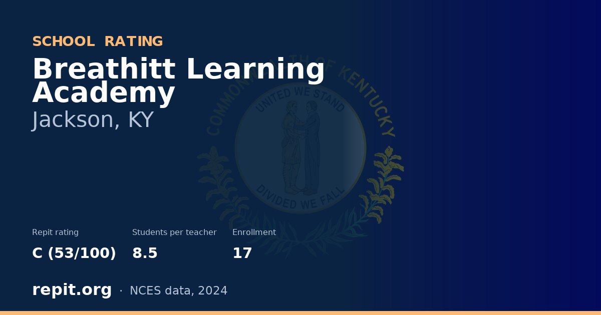 Breathitt Learning Academy, Jackson, KY — Repit school rating C (53/100)