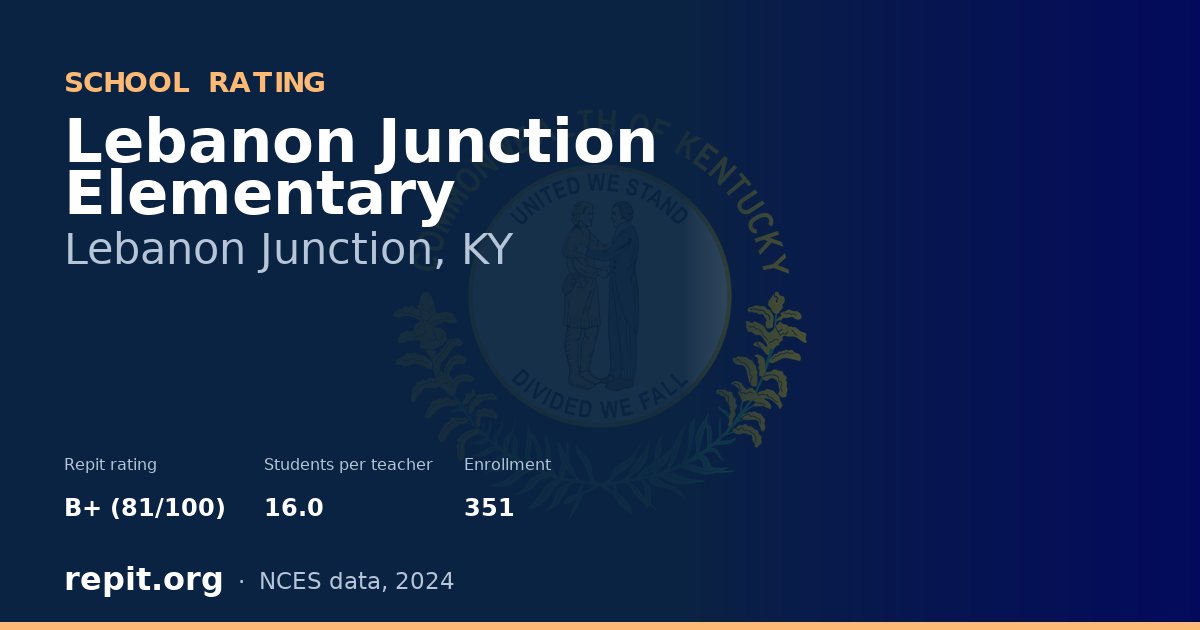Lebanon Junction Elementary, Lebanon Junction, KY — Repit school rating B+ (81/100)