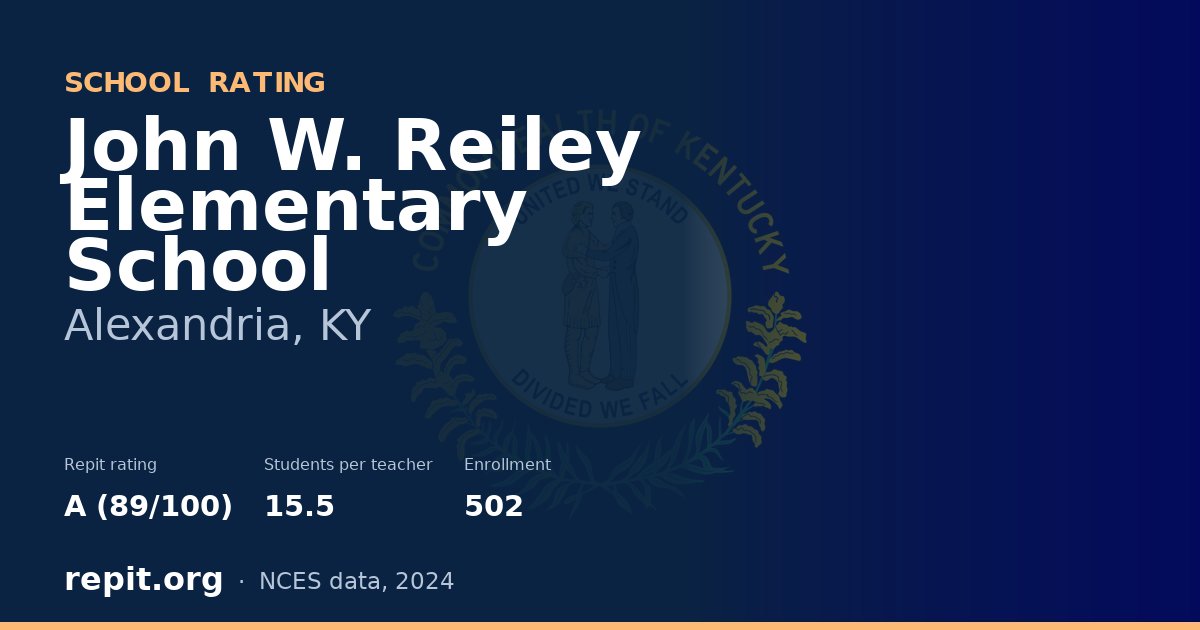 John W. Reiley Elementary School, Alexandria, KY — Repit school rating A (89/100)