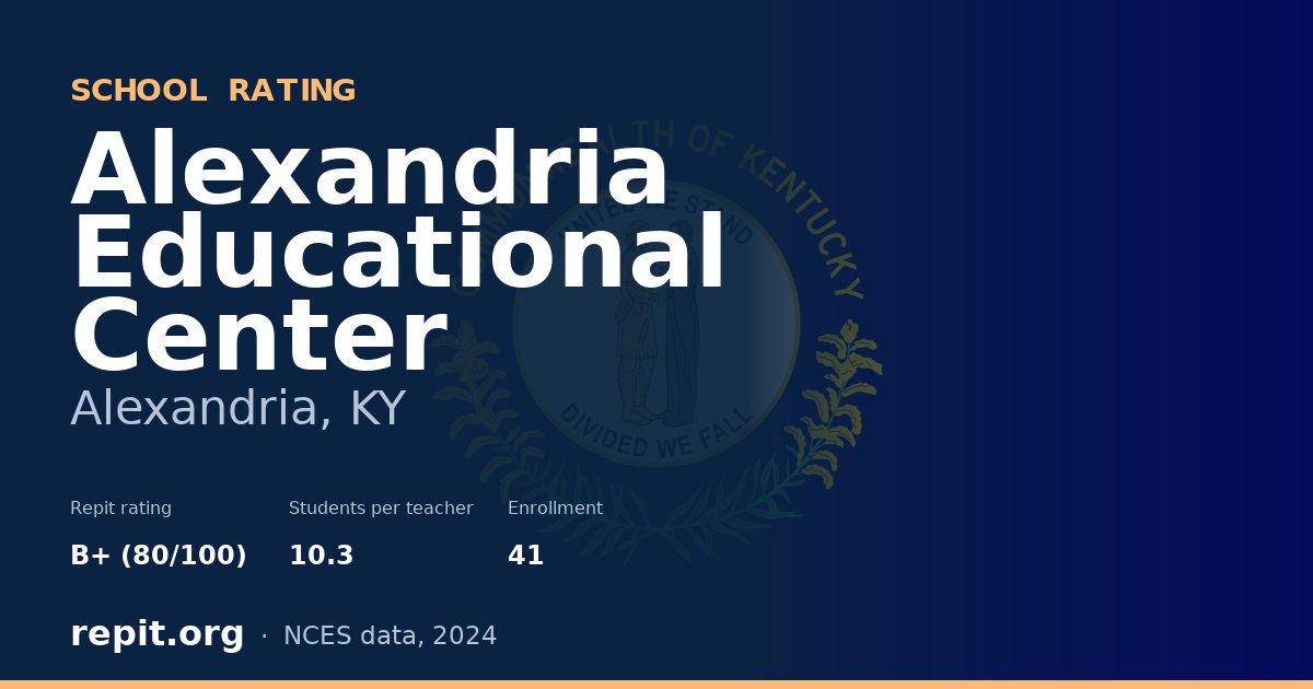 Alexandria Educational Center, Alexandria, KY — Repit school rating B+ (80/100)