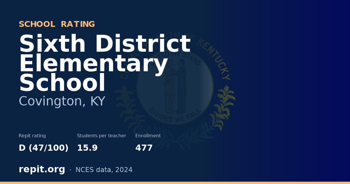 Sixth District Elementary School, Covington, KY — Repit school rating D (47/100)