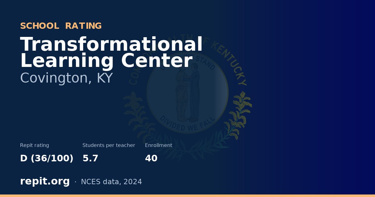 Transformational Learning Center, Covington, KY — Repit school rating D (36/100)
