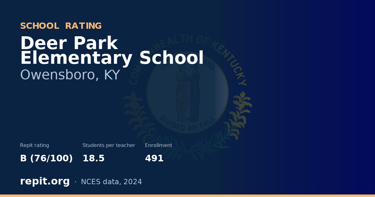 Deer Park Elementary School, Owensboro, KY — Repit school rating B (76/100)