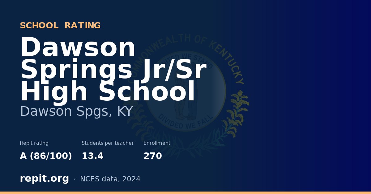 Dawson Springs Jr/Sr High School, Dawson Spgs, KY — Repit school rating A (86/100)