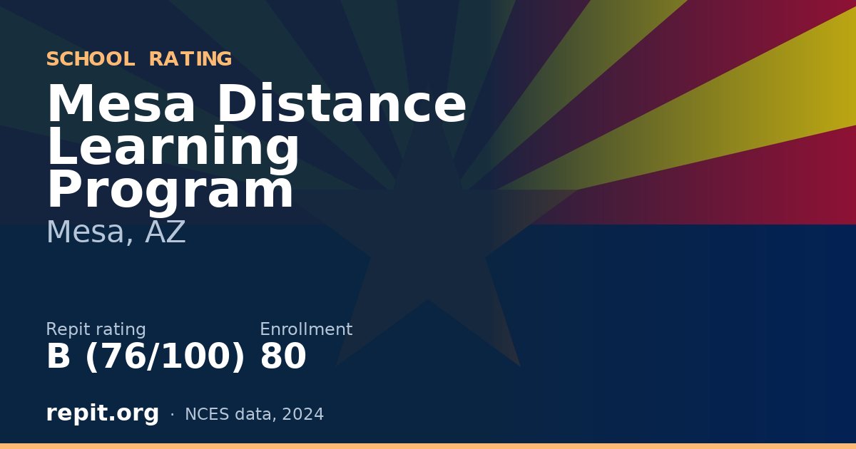 Mesa Distance Learning Program, Mesa, AZ — Repit school rating B (76/100)